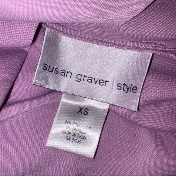 2 pc Susan Graver Lilac Adjustable 3/4 Sleeve Eyelet Embroidery Top and Tank - Picture 9 of 12